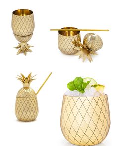 pineapple glass and shaker